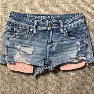 American Eagle denim shorts size 0